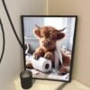 Unyqoos® Grappige Badkamer Wanddecoratie Schotse Hoogland Koeien Canvas A4 Formaat