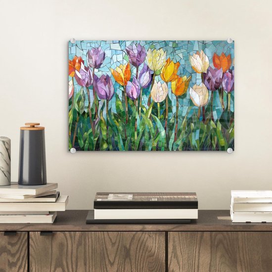 550x550-44325.jpg Unyqoos® Wanddecoratie 30x20 cm met Kleurrijke Tulpen voor Moderne Interieurs