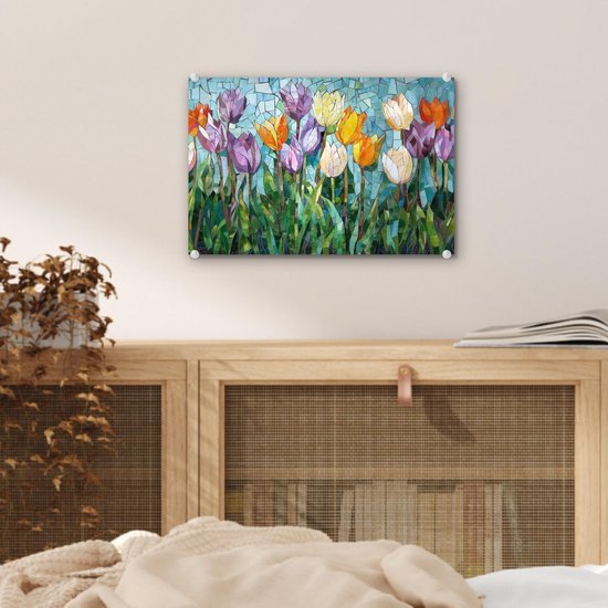 550x550-44326.jpg Unyqoos® Wanddecoratie 30x20 cm met Kleurrijke Tulpen voor Moderne Interieurs