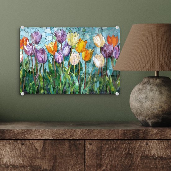 550x550-44328.jpg Unyqoos® Wanddecoratie 30x20 cm met Kleurrijke Tulpen voor Moderne Interieurs