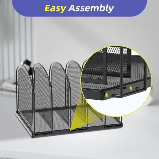 Unyqoos® Stijlvolle en Ruimtebesparende Mesh Bestandsorganizer met Vijf Vakken Unyqoos® Stijlvolle en Ruimtebesparende Mesh Bestandsorganizer met Vijf Vakken