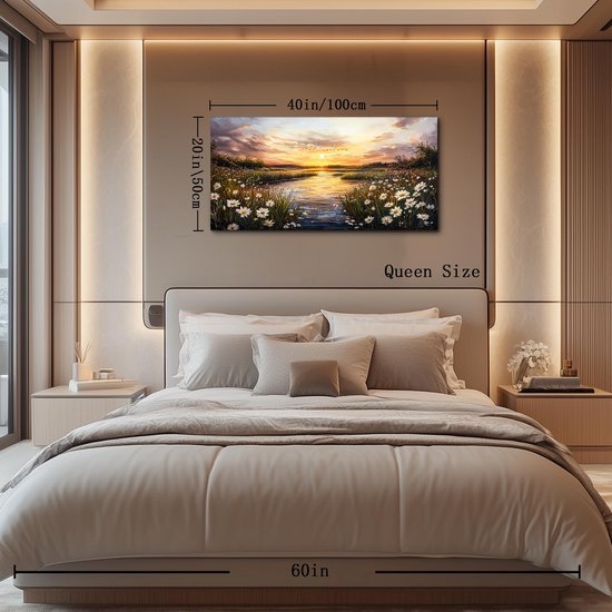 550x550-44358.jpg Unyqoos® Adembenemende Zonsondergang Canvas Kunstwerk voor Moderne Interieurdecoratie in Woon- en Slaapkamers