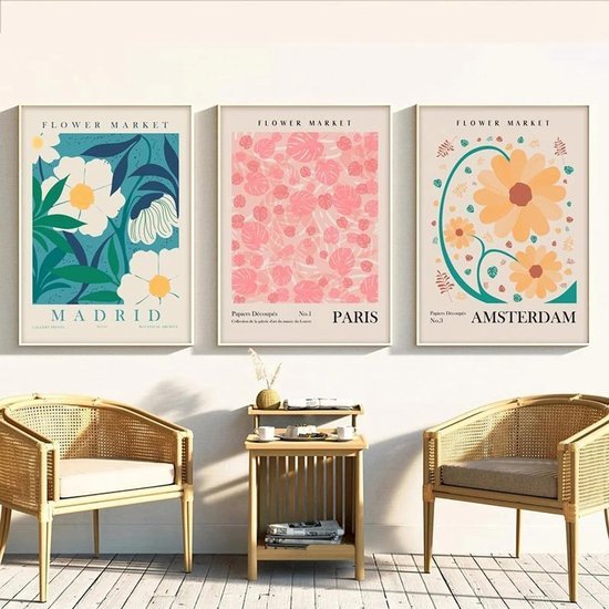 550x550-44371.jpg Unyqoos® Stijlvolle Set van 9 Bloemenposters voor Vintage en Minimalistische Interieurs