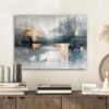 Unyqoos® Esthetische wanddecoratie op met abstract kunstwerk in goudtinten 40 x 30 cm