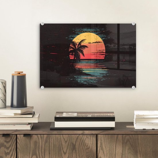 550x550-44381.jpg Unyqoos® Minimalistische wanddecoratie met strand en zon in oranje tinten