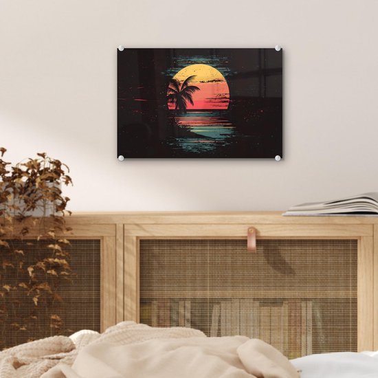 550x550-44382.jpg Unyqoos® Minimalistische wanddecoratie met strand en zon in oranje tinten