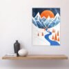 Unyqoos® Grote muurkunst poster met abstract winterlandschap in luxe kunstpapier