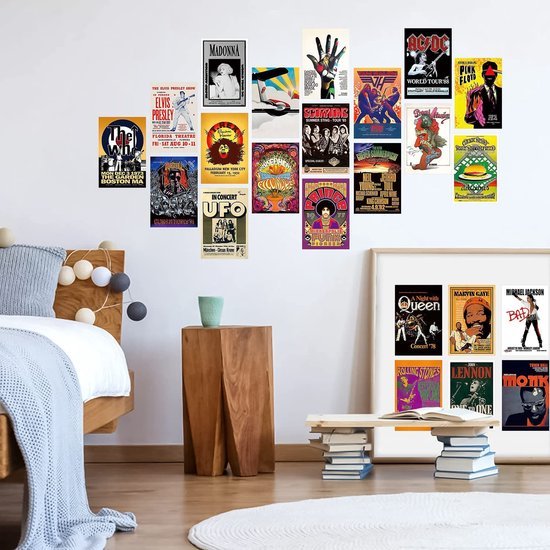 Unyqoos® Verzamelset van Esthetische Vintage Fotocollages voor Unieke Wanddecoratie en Slaapkamerstijl