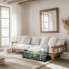 Unyqoos® Verbluffende Grote Canvas Wanddecoratie met Blauwe Bloemenzee voor Elke Kamer