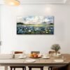 Unyqoos® Verbluffende Grote Canvas Wanddecoratie met Blauwe Bloemenzee voor Elke Kamer