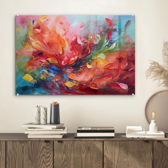 Unyqoos® Moderne glaskunst wanddecoratie voor woonkamer en slaapkamer 60x40 cm