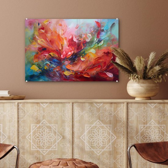 Unyqoos® Moderne glaskunst wanddecoratie voor woonkamer en slaapkamer 60x40 cm