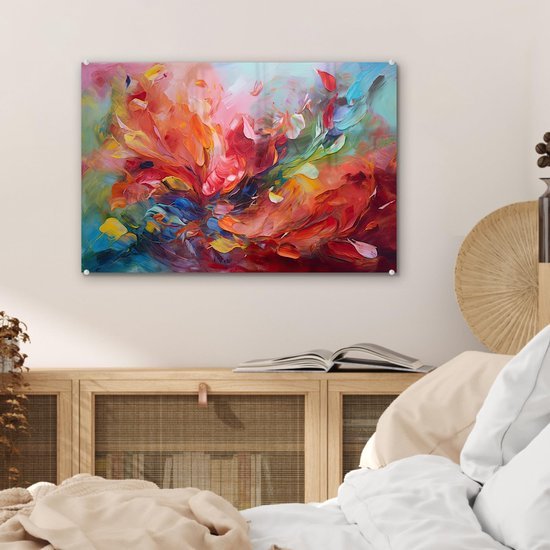 Unyqoos® Moderne glaskunst wanddecoratie voor woonkamer en slaapkamer 60x40 cm