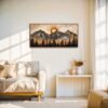 Unyqoos® Elegante Gouden Geometrische Bergen Canvas Kunstwerk voor Stijlvol Interieurdecor