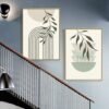 Unyqoos® Geometrische Lijnkunst en Groene Plant Canvasprints voor Interieurdecoratie