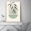 Unyqoos® Geometrische Lijnkunst en Groene Plant Canvasprints voor Interieurdecoratie