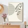 Unyqoos® Geometrische Lijnkunst en Groene Plant Canvasprints voor Interieurdecoratie