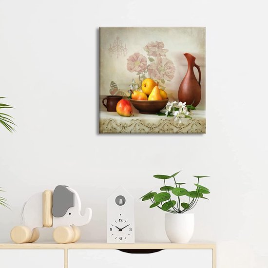 Unyqoos® Canvas Kunstdruk Peer Motief voor Stijlvolle Wanddecoratie in Huis en Kantoor