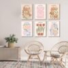 Unyqoos® Bloemenmarkt Esthetische Vintage Posterset van 6 Stuks voor Woon- en Slaapkamerdecoratie