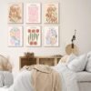 Unyqoos® Bloemenmarkt Esthetische Vintage Posterset van 6 Stuks voor Woon- en Slaapkamerdecoratie