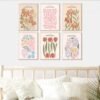 Unyqoos® Bloemenmarkt Esthetische Vintage Posterset van 6 Stuks voor Woon- en Slaapkamerdecoratie