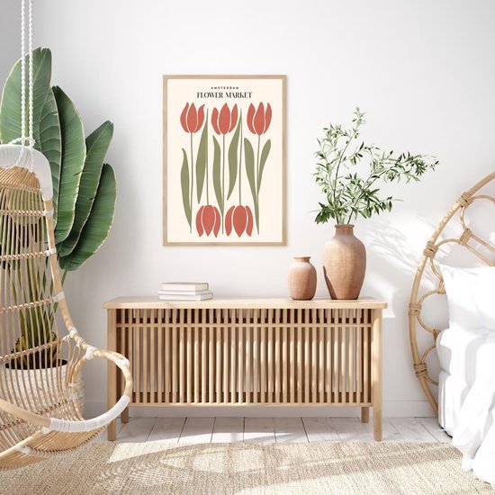 Unyqoos® Bloemenmarkt Esthetische Vintage Posterset van 6 Stuks voor Woon- en Slaapkamerdecoratie