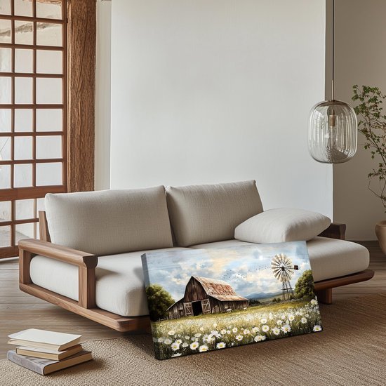 Unyqoos® Verfijnde Bloemenzee Canvas Wanddecoratie voor Elke Kamer - 50 x 100 cm Kunstdruk