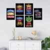 Unyqoos® Unieke Gaming Wanddecoratie Set met Neon Motieven voor Gamers en Tienerkamers