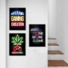 Unyqoos® Unieke Gaming Wanddecoratie Set met Neon Motieven voor Gamers en Tienerkamers