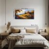 Unyqoos® Esthetische Canvas Wanddecoratie Met Kleurrijke Landweg Voor Diverse Interieurs, 50 x 100 cm