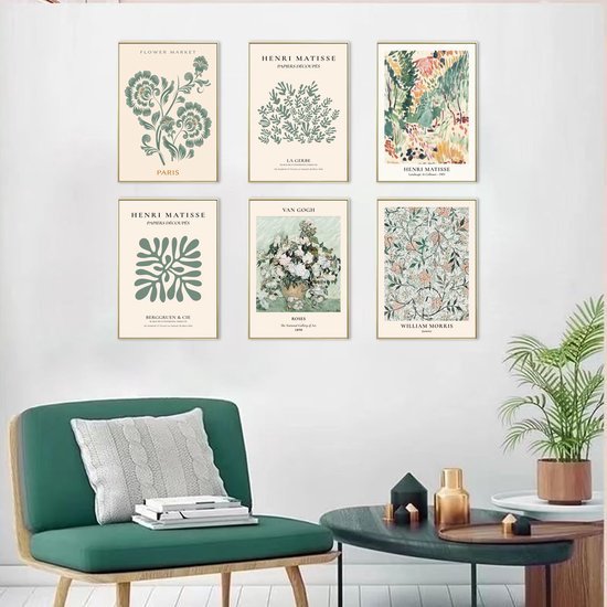 550x550-44513.jpg Unyqoos® Set van 6 Moderne Kunstdrukken op Canvas voor Stijlvolle Wanddecoratie in Huis en Kamer