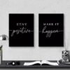 Unyqoos® Inspirerende set van drie zwart-witte canvas posters voor moderne wanddecoratie