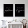 Unyqoos® Inspirerende set van drie zwart-witte canvas posters voor moderne wanddecoratie