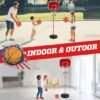 Unyqoos® Verstelbare basketbalkorf voor kinderen met accessoires voor binnen en buiten