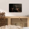 Unyqoos® Moderne wanddecoratie met hert in pak en zonnebril voor woonkamer