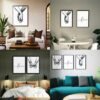 Unyqoos® Moderne set van 3 posters met handmotief voor stijlvolle wanddecoratie