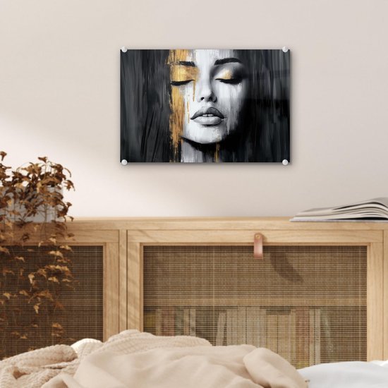 550x550-44573.jpg Unyqoos® Abstracte Muurdecoratie met Vrouwelijk Gezicht voor Moderne Interieurs