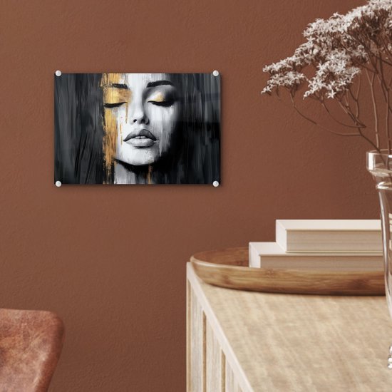 550x550-44575.jpg Unyqoos® Abstracte Muurdecoratie met Vrouwelijk Gezicht voor Moderne Interieurs