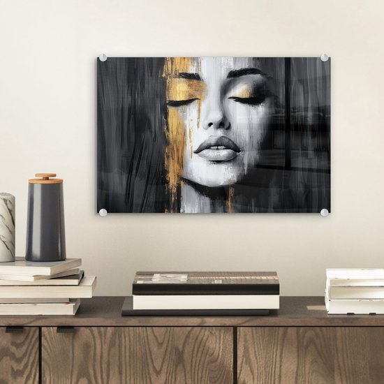 550x550-44576.jpg Unyqoos® Abstracte Muurdecoratie met Vrouwelijk Gezicht voor Moderne Interieurs