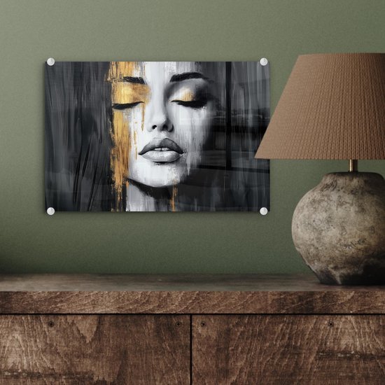 550x550-44577.jpg Unyqoos® Abstracte Muurdecoratie met Vrouwelijk Gezicht voor Moderne Interieurs