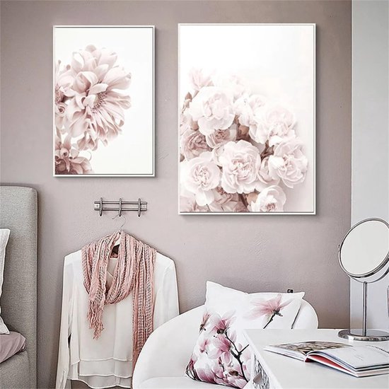 550x550-44580.jpg Unyqoos® Set van drie roze bloemenposters voor een elegante en moderne uitstraling