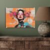 Unyqoos® Moderne wanddecoratie op met abstracte bloemen en portret voor woonkamer