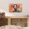 Unyqoos® Moderne wanddecoratie op met abstracte bloemen en portret voor woonkamer