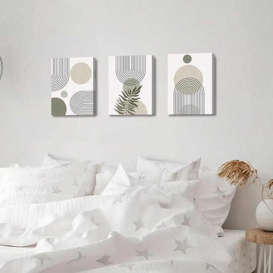550x550-44603.jpg Unyqoos® Set van drie abstracte bohemien canvas schilderijen met lijst voor wanddecoratie 90 x 40 cm