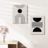 Unyqoos® Set van 3 Ingelijste Geometrische Canvas Kunstwerken voor Thuisdecoratie