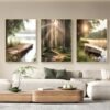 Unyqoos® Set van 3 Kunstzinnige Natuurlandschap Posters voor Sfeervolle Interieurdecoratie
