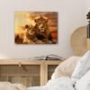 Unyqoos® Moderne wanddecoratie op glas met leeuw in Afrikaanse savanne