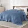 Unyqoos® Hemelsblauwe Flanellen Fleece Woondeken voor Ultiem Comfort en Warmte, 220 x 240 cm