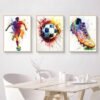 550x550-44645.jpg Unyqoos® Set van drie kleurrijke voetbalposters voor moderne wanddecoratie