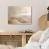 Unyqoos® Moderne glazen wanddecoratie met beige heuvelpatroon voor woonkamer 40 x 30 cm